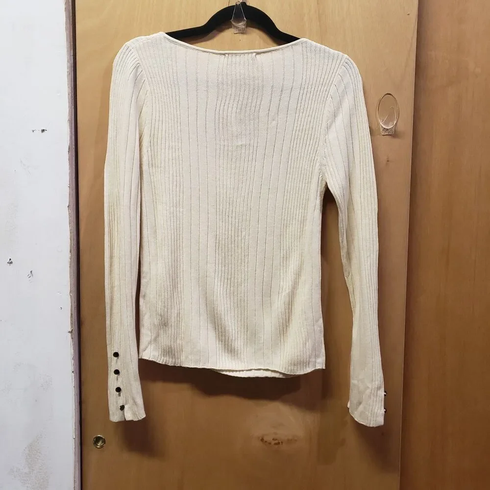 NWT ASOS sweater-beige square neck Sz 8 RRR shoulder-hem 22.5 
